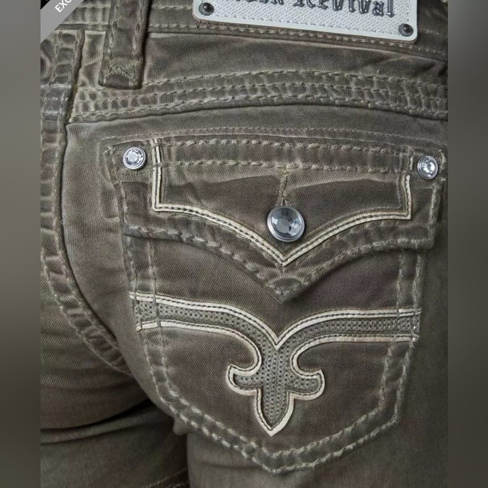 Rock Revival Women's Olive Green Embroidered Pocket Shorts